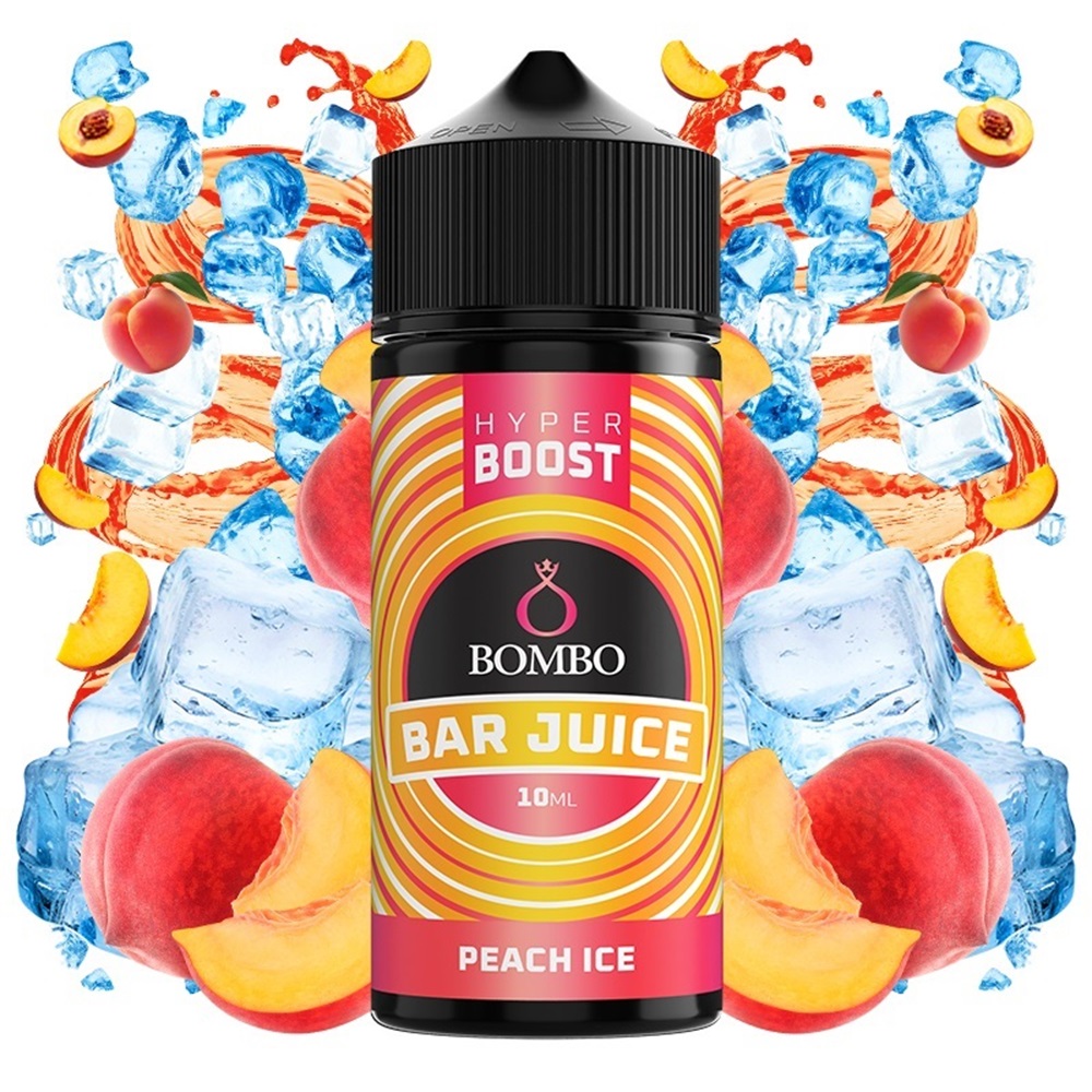 bombo-bar-juice-hyper-boost-peach-ice-10ml120ml_join club Bombo Bar Juice Hyper Boost Peach Ice 120ml - Image 1
